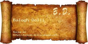 Balogh Dolli névjegykártya